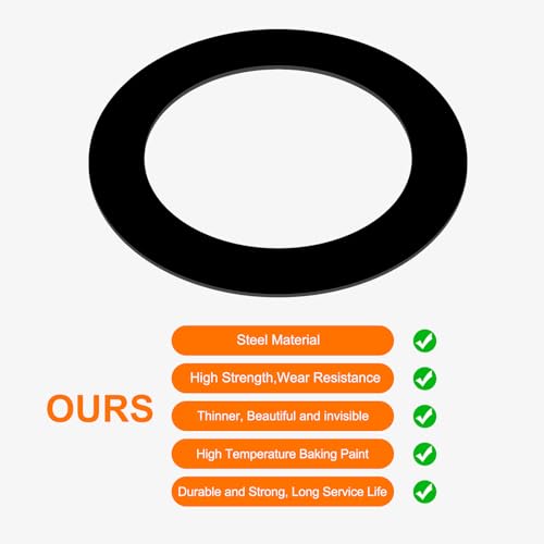 Image of Goof Trim Ring for 6 Inch Recessed Can Lights, 5 Pack Downlight Trim Ring Cover 6.3-Inch Inner Diameter, 8.6-Inch Outer Diameter, Matte Black, Steel Construction