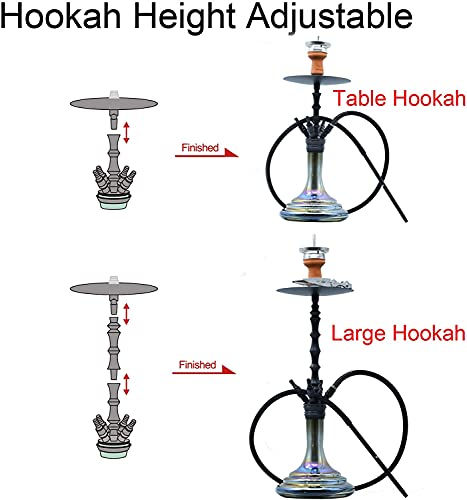 Shisha set Kitosun Trilogy Hookah - Komplettset mit Allem Waschbarer Silikon Schlauch Ton Shishakopf Holder für Kohle… – Bild 6