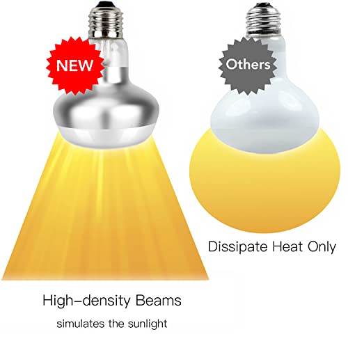 Reptiking KT1210 Basking Light For Reptiles, 2-Pack 100W Upgraded Intense Basking Spot, Reptile Basking Bulb Light, Uva Heat Lamp Bulb For Bearded Dragon Turtle Chicken thumb #4