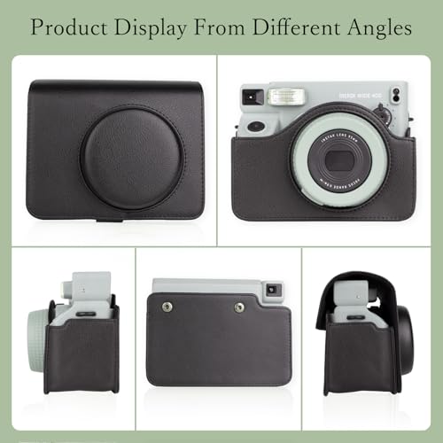 Rieibi Camera Case Compatible with Instax Wide 400,Carrying Case for Fujifilm Instax Wide 400 Instant Camera,Retro PU Leather Camera Bag,Protective Case With Shoulder Strap - Image 3