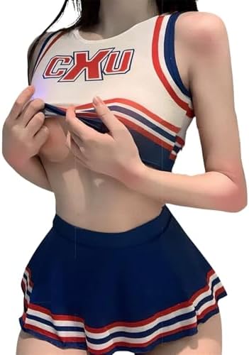 [LIKENNY] チアガール スク水 スク水 コスプレ セクシーランジェリー スクール水着 体操着 応援団 コスチューム チアリーダー 女子 高校生 学生 半袖 ミニスカート制服 JK ミニスカ セーラー服 かわいい 可愛い プレゼント レディース 衣装 女装 人気 詳細画像1