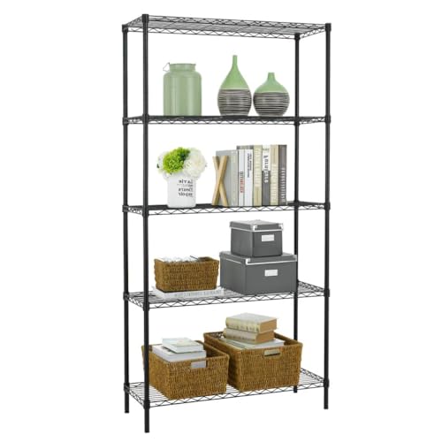 Heavy Duty Adjustable Wire Shelving Unit for Garage 14x36x72, Black