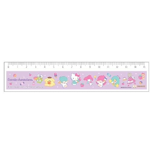 サンスター文具 サンリオキャラクターズ 15cm定規 じょうぎ スケール 直線 製図 新入学 729244
