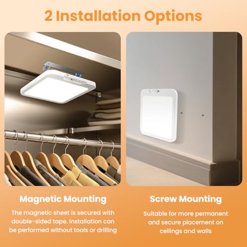 Image of ELEPHANTBOAT 8.4'' Motion Sensor LED Light, Sensor Light for Home Indoor, Rechargeable Ceiling Light with Remote, USB Cordless Wall Mounted Lamp with Magnetic Backing for Living Room