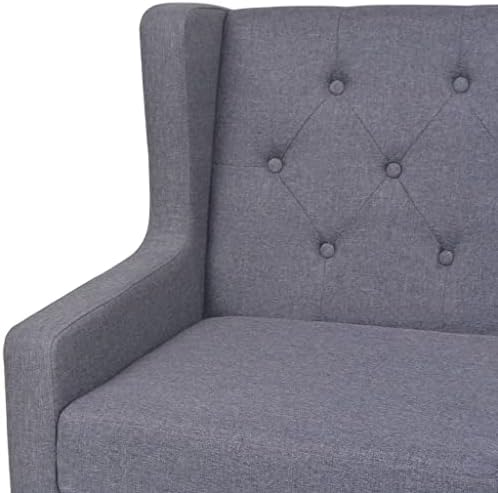 6. Bild von vidaXL Sofa 2-Sitzer Stoff Skandinavisch Grau Polstersofa Loungesofa Sitzmöbel