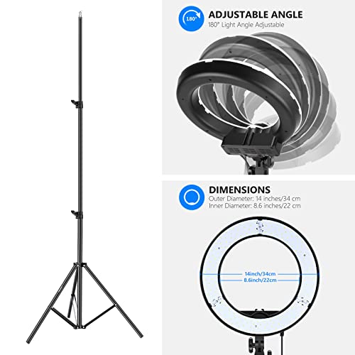 Neewer Rl-12 Led Ring Light 14" Outer/12" On Center With Light Stand, Color Filter, Phone Holder For Makeup, Youtube, Tiktok, Camera/Phone Video Shooting #TOP4