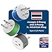 OREI Thailand Power Plug Adapter with 2 USA Inputs - Travel 3 Pack - 2 x Type O, 1 x Type C (US-18) Safe Grounded Use with Cell Phones, Laptop, Camera Chargers, CPAP, and More