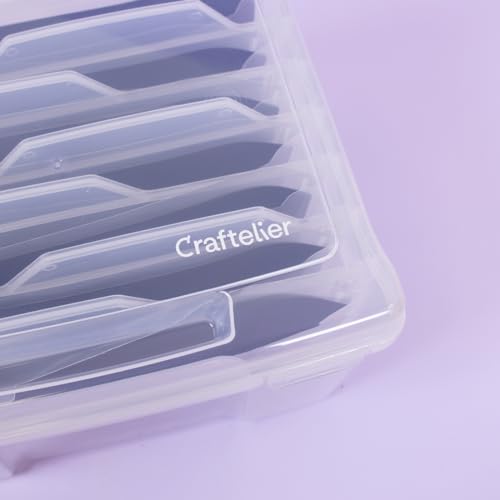Boîte de rangement pour matrices Craftelier transparente avec intercalaires - 4