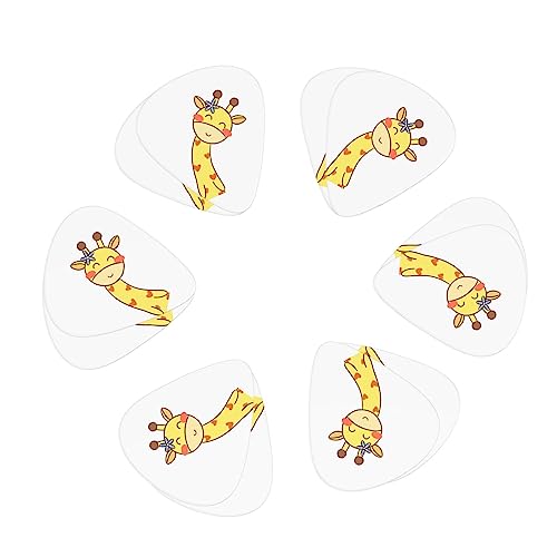 Lot de 12 médiators tendance et durables en forme de girafe pour ukulélé, guitare électrique, basse - Les Beatles, Paul McCartney, John Lennon, RIngo Starr, George Harrison Lot de 12 médiators tendance et durables en forme de girafe pour ukulélé, guitare électrique, basse – Image 3