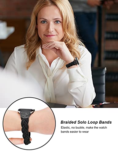 Image of Wearlizer Stretchy Braided Band Compatible with Apple Watch Bands Women