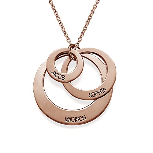 MYKA - Personalized Engraved 3 Disc Necklace for Woman - Custom Inscribed Dangling Round Disc Pendant with Names - Jewelry for Women, Mom - Gifts for Christmas, Mother's Day2