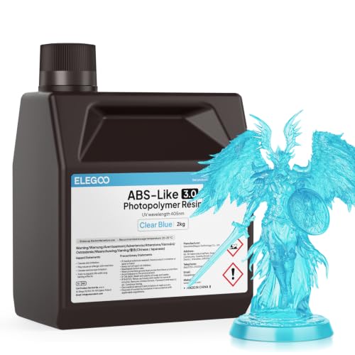 ELEGOO Upgraded ABS-Like Resin 3.0 Resin Clear Blue 2KG