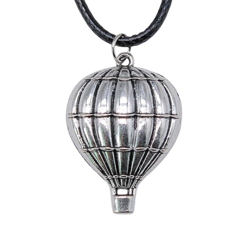Collier chaîne en corde argenté vieilli 23x32mm cordon simili cuir