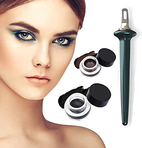 Luxe Long-Wear Eyeliner,Guide Eyeliner Make Up Tool,Guide Wand & Guide Line Silicone Eyeliner To Draw Eye Contours Eye,Flexible Precision Tip Gentle Easy Control (Black + Brown) (Eyeliner + 2 Colors)