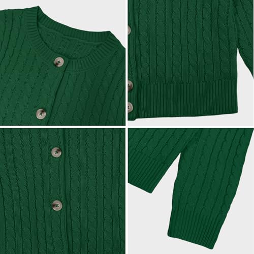 Girls Casual Long Sleeve Button Down Sweaters Cardigan Kids Crew Neck Cable Knit Outwear Coat School Uniform Jackets3