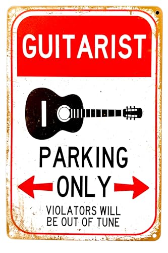 Póster de DiiliHiiri Placa Decorativa Regalo Guitarrista —30x20cm— Cartel para Melómanos Guitarist Parking | Letrero Músico | Decoración Chapa Música Rock and Roll | Señal (2635-280)