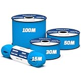 Brotree 550 Paracord 4mm 15m Cuerda Paracaidas 100% Poliéster Tipo III 7 Hebras para Al Aire Libre, Exterior, Supervivencia - Azul