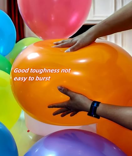 Image of 50 Pack 24 inch Balloons 10 Colors Latex Rainbow Party Big Balloon Bulk for Various Party Events Decorations