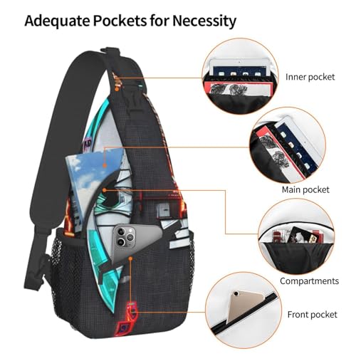 Darts arrows Crossbody Bags Sling Backpackï¼ŒMultipurpose Cross body Shoulder Bag for Men and Women Chest Bag Travel Hiking Daypack, Black4