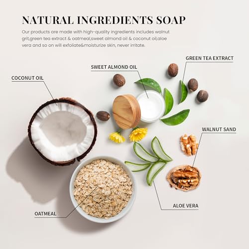 Rinse-Robust-Mens-Soap-Bar-Set-6Pcs-Natural-Handmade-Cleansing-Bar-Soap-Set-MoisturizingExfoliating-Scrub-Soap-Gift-for-Men-All-Skin-Type-6-Different-Scents-35-oz-of-6-Bars Rinse Robust Mens Soap Bar Set 6Pcs Natural Handmade Cleansing Bar Soap Set MoisturizingExfoliating Scrub Soap Gift for Men All Skin Type 6 Different Scents 35 oz of 6 Bars