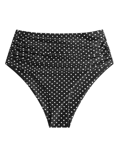 Image of ZAFUL Women High Waisted Bikini Bottoms Ruched Swimsuit Bottom Tummy Control Bathing Suit Bottoms