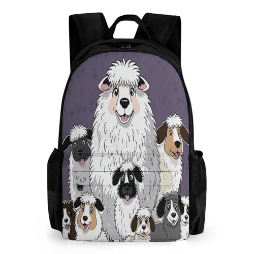 Old English Sheepdogs Dog Backpack Polyester Multipurpose Anti-Theft Shoulder Bag Big Capacity Gym Outdoor Hiking Backpack With Padded Straps
