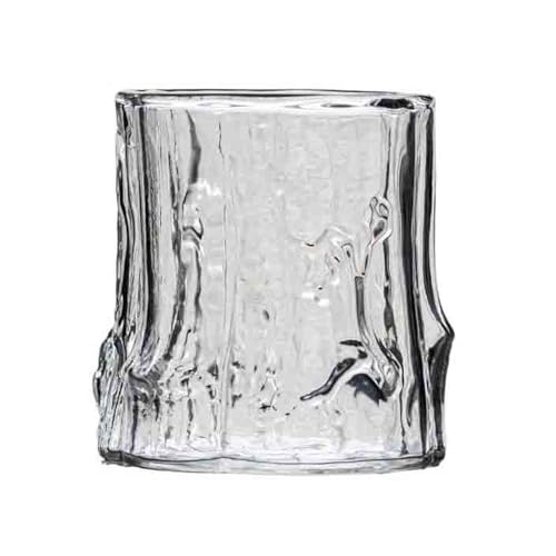 Tazas de vidrio diseño corteza vaso transparente de 300 ml para licores y whisky 2