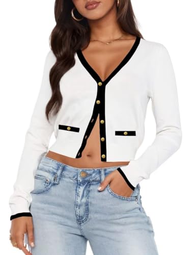 LEEDYA Cardigan Sweaters for Women Fall Lightweight...