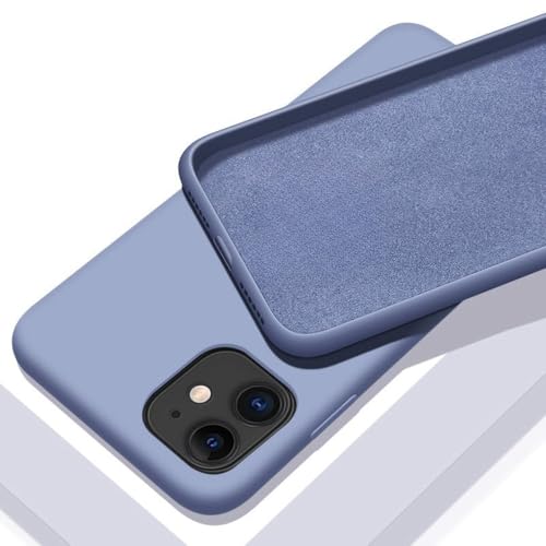 Coque silicone liquide iPhone 11 gris lavande protection souple iPhone 12 XS Max XR 8 7