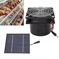 HEBEOT Solarmodul-Ventilator-Set, 50 W Solar-Gewächshaus-Heizung mit Abluftventilator für kleine Hühnerställe, Gewächshäuser, Schuppen, Haustierhäuser, Fensterauspuff – Ansicht 5