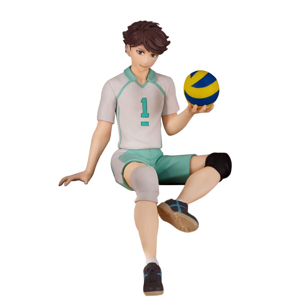 Jiumaocleu Haikyuu Oikawa Tooru Figure Statue Model, 14cm Sitting Pose Anime Action Figure Sculpture Cake Topper, Desktop Figure Handmade Collectible Decoration
