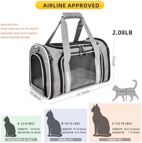 Airline Approved Cat Carrier — top-down angle highlighting key features