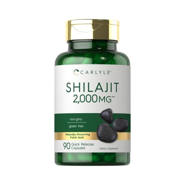 Carlyle Shilajit Capsules | 2000mg | 90 Count | Non-GMO and Gluten Free Supplement