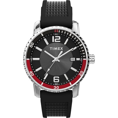 Image of TIMEX Trend Analog Black Round Dial & Black Silicone Two- Piece Band Water Resistant Men's Wrist Watch - TW2W606007I
