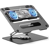 Fokimdo Laptop Cooling Stand with 360° Rotation Base, Detachable Thermoelectric Cooler, Adjustable Height, Solid Carbon Steel, 20Db Ultra-Quiet, 2-Power Peltier Cooling Pad for Laptop Work/Gaming