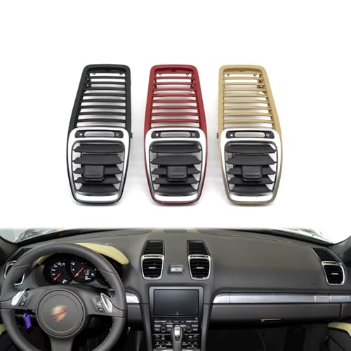 Grille aération climatisation tableau bord Boxster 981 couvercle panneau console beige - 2
