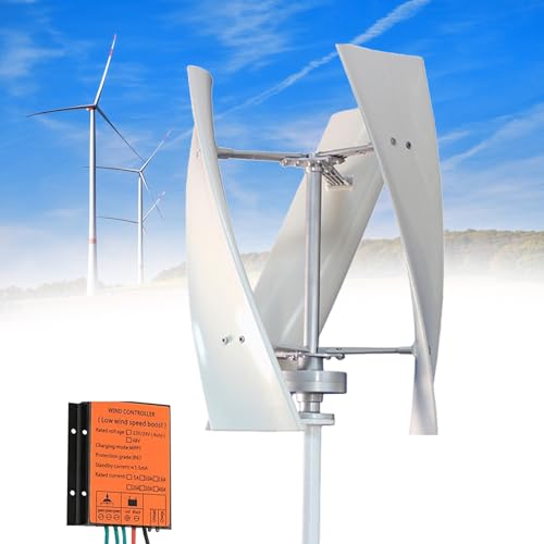 Kit éolienne verticale 6000W 12V système énergie éolienne 3 pales solution renouvelable blanche