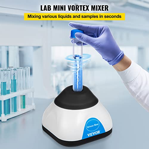 Image of VEVOR Vortex Mixer, 3000RPM Mini Vortex Mixer Shaker, Touch Function Scientific Lab Vortex Shaker, Mix Up to 50ML, 6mm Orbital Diameter for Test Tube, Nail Polish, Eyelash Adhesives, Paint