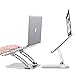 BoxWave Stand and Mount Compatible with GammaTech Durabook S15AB - Executive VersaView Laptop Stand, Ergonomic Adjustable Viewing Angle Metallic Riser - Metallic Silver