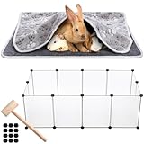 VitalCozy Guinea Pig Cages Small Animal Playpen 4x2 C&C Cage for Guinea Pigs Yard Fence with Waterproof Mat Puppy Rabbit Habitats Indoor Outdoor DIY Plastic Enclosure for Hamsters Hedgehogs