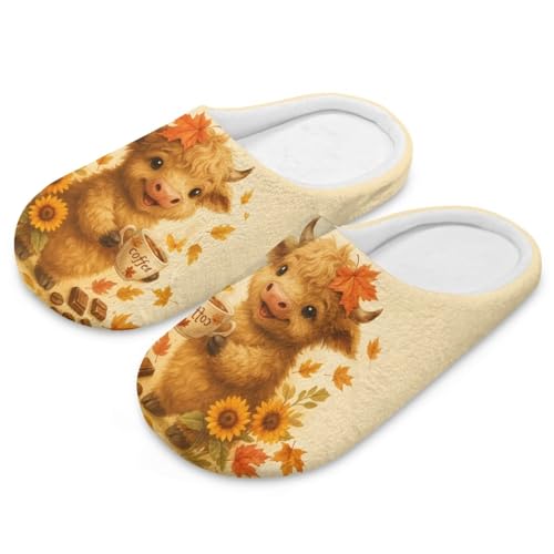 Women's Fall Decor Slippers Warm Fuzzy Soft Cotton Slippers Non-Slip for Ladies Girl Casual2