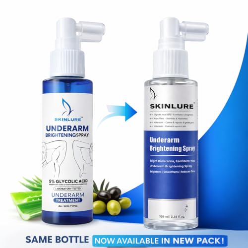 Image of Underarm Brightening Spray with 5% Glycolic Acid & Aloe Vera | Dark Underarm Care | Smoothening Underarm Spray | Reduces Odor | 100ml Each(Pack of 2)