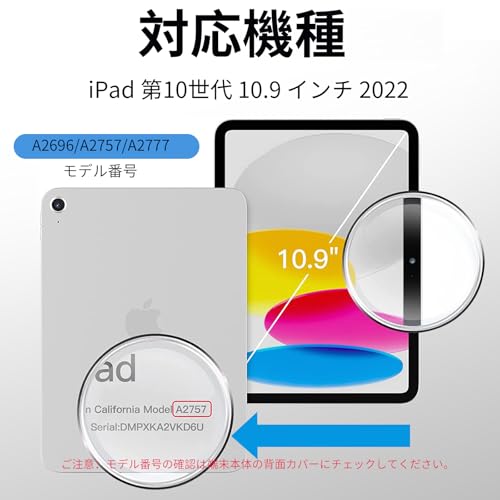 KenKe iPad (A16) 11インチ 2025モデル 11世代 ケース iPad 第 10世代 10.9インチ 2022 薄型 軽量 耐衝撃 TPU材質 ケース Apple Pencilペン収納 三つ折り スタンド スマート カバー オートスリープ/ウェイク機能対応 ライトブルー