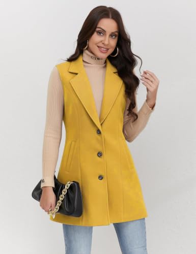 Image of IDEALSANXUN Plaid Vest for Women Fall Winter Sleeveless Blazer Jackets