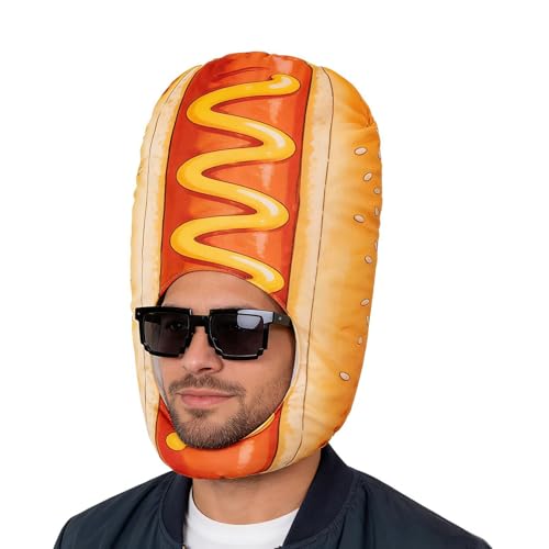 Tyinerc Chapeau Déguisement Hot Dog,Accessoire Déguisement Nourriture Fête | Chapeaux saucisse | pour Carnaval, Scène, Mascarade, Photomaton, Festival