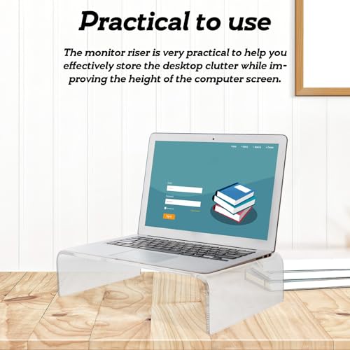 Support d'écran transparent en acrylique de petit format pour rehausseur de moniteur stable PC - 4