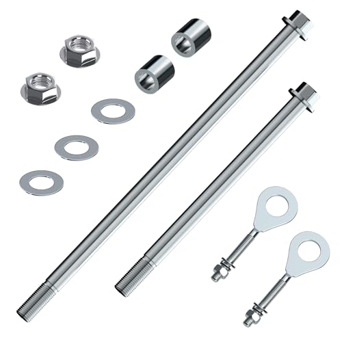 Image of 14mm 285mm Rear Axle Kit with 300mm Mini Bike Front Axle Nut Compatible with Coleman CT200U-EX 196CC 200CC 6.5HP Gas Powered Mini Bike Powersports Accessories Parts 15mm Chain Adjuster