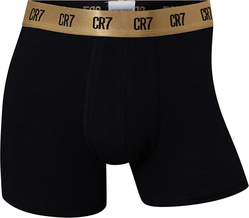 CR7 Underwear Cotton Blend Trunks (4 Pack) - Black/Gold, Cristiano Ronaldo Designed, Breathable Materials, Elastic Waistbands (US, Alpha, Large, Regular, Regular, Black/Gold)2
