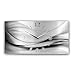 Produktbild Kreative Feder Abstrakt Silber XXL Metallic Designer Funk Wanduhr Funkuhr modernes Design leise ohne Ticken * Made in Germany* (50x25cm Funkuhr)