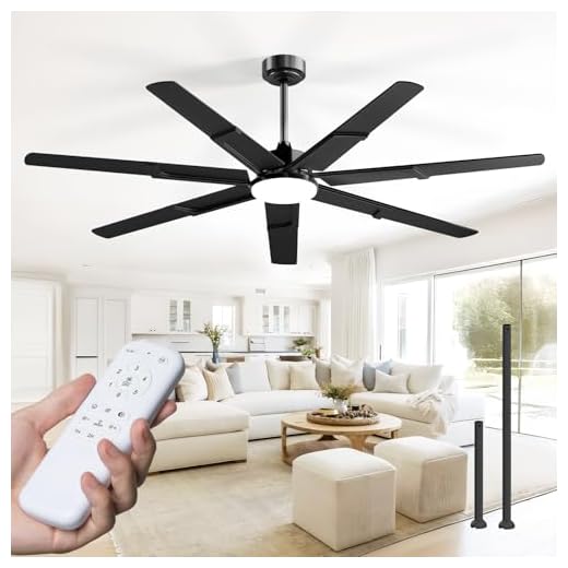 Amico 66 Inch Ceiling Fans with Lights and Remote, Black